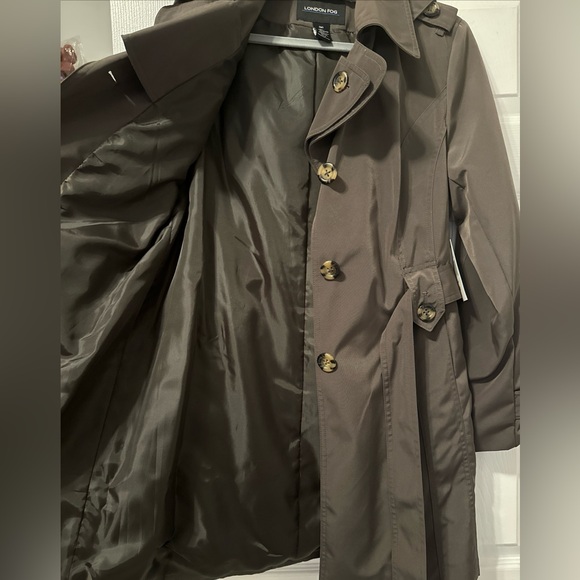 London Fog Women’s Trench Coat with Hood, Truffle, Medium - Picture 3 of 6
